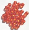 25 10mm Transparent Orange Round Glass Beads